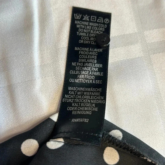 ADRIANNA PAPELL wrap sheer chiffon polka dot B&W blazer,cover jacket,blouse.EC - Picture 14 of 16